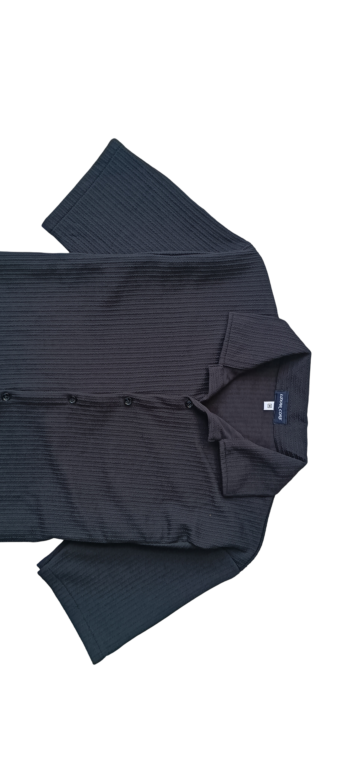 Luxar Core Black Textured Half Sleeve Shirt for Men