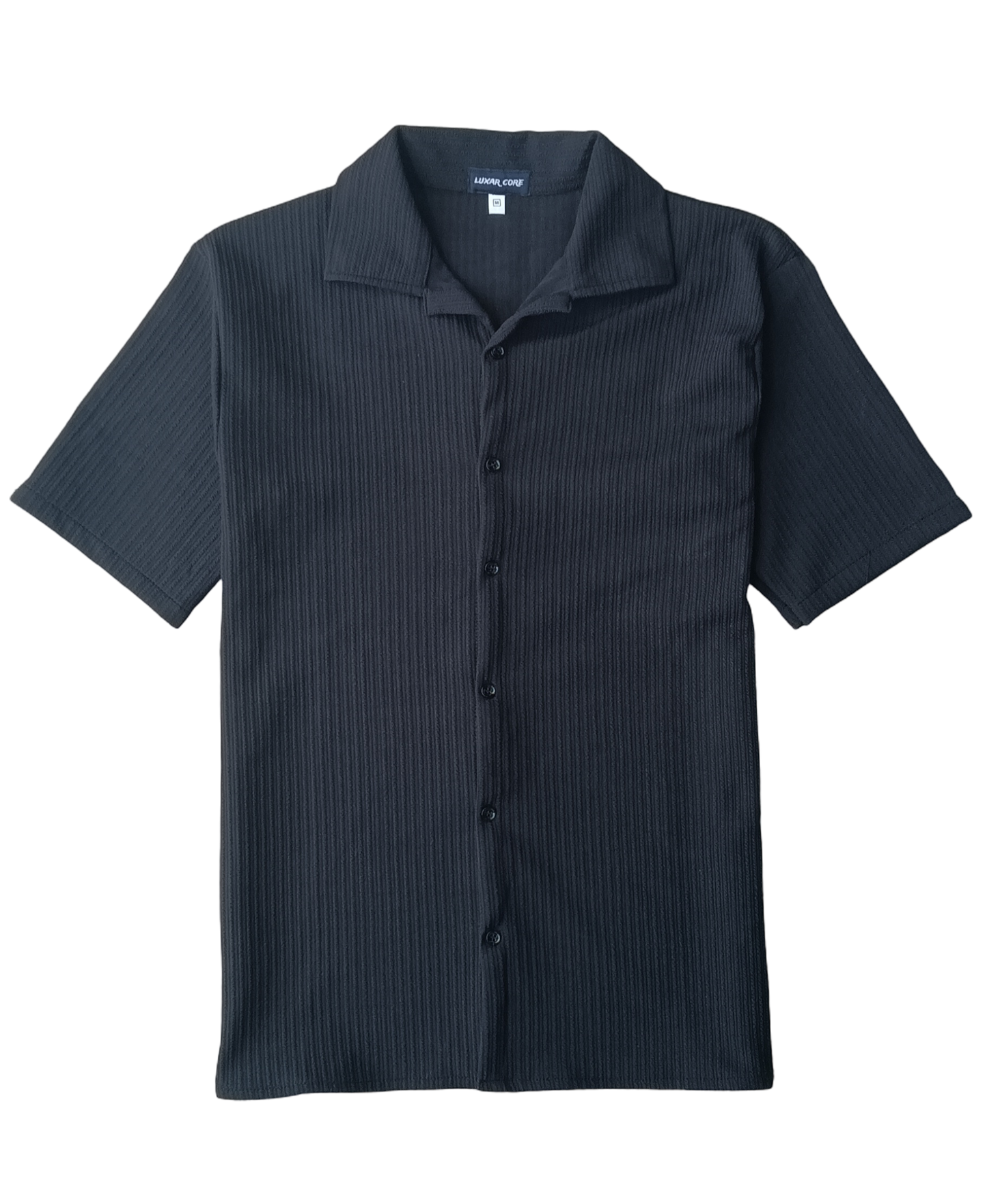 Luxar Core Black Textured Half Sleeve Shirt for Men