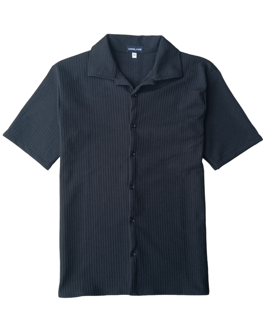 Luxar Core Black Textured Half Sleeve Shirt for Men