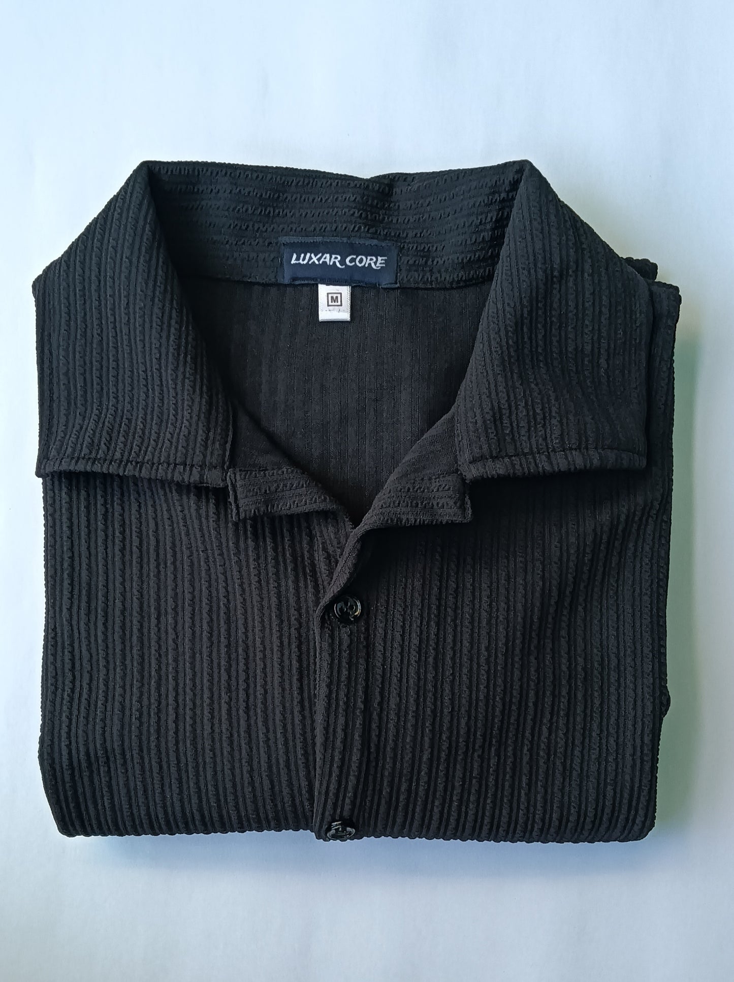 Luxar Core Black Textured Half Sleeve Shirt for Men